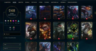 Ouro 1 com TODOS os Champs e 247 Skins +3 Prestigios