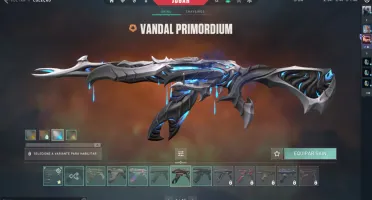 Conta valorant com muitas skins junto de uma conta do lol