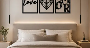 Kit 3 Quadros Love Amor em MDF Preto 42 x 29 cm