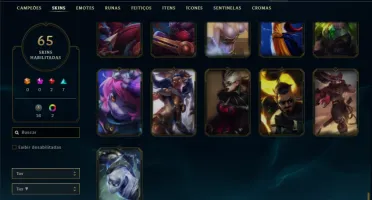 Conta Unranked com 125 Champs e 65 Skins
