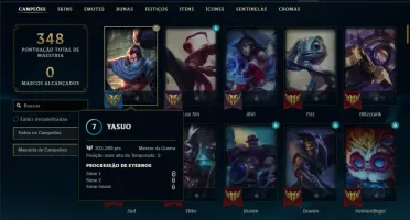 Conta Unranked com 125 Champs e 65 Skins