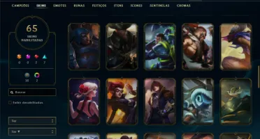 Conta Unranked com 125 Champs e 65 Skins