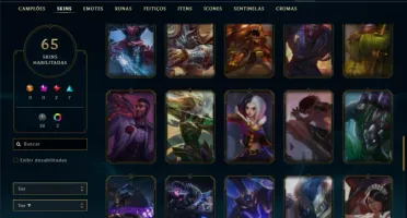 Conta Unranked com 125 Champs e 65 Skins