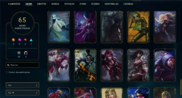 Conta Unranked com 125 Champs e 65 Skins