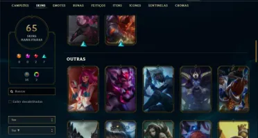 Conta Unranked com 125 Champs e 65 Skins
