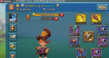 Lords mobile conta 25(CT), 59(jogador), 96m poder, pré t4