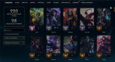 Unranked com 140 Champs e 33 Skins ( ADC / MID )