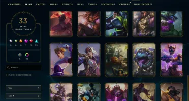 Unranked com 140 Champs e 33 Skins ( ADC / MID )