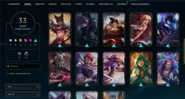Unranked com 140 Champs e 33 Skins ( ADC / MID )