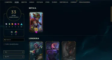Unranked com 140 Champs e 33 Skins ( ADC / MID )