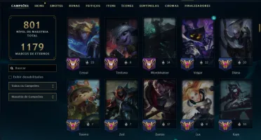 Unranked com TODOS os Champs e 191 Skins ( ADC / JG )
