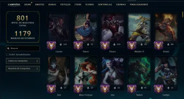 Unranked com TODOS os Champs e 191 Skins ( ADC / JG )