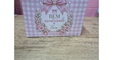Sacolas Personalizadas Floral Rosa para Montar
