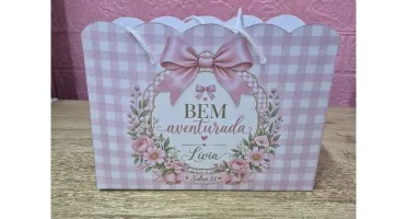 Sacolas Personalizadas Floral Rosa para Montar
