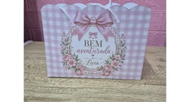 Sacolas Personalizadas Floral Rosa para Montar