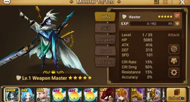 Conta Sw Reroll Weapon Master Light (Benedict)