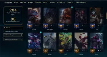 Diamante 1 com 95 Champs e 37 Skins ( MAIN ADC )