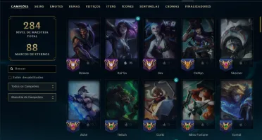 Diamante 1 com 95 Champs e 37 Skins ( MAIN ADC )