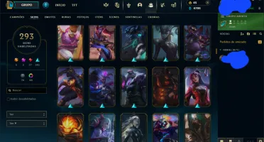 Conta League of Legends Diamante 2 com 293 skins