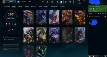 Conta League of Legends Diamante 2 com 293 skins