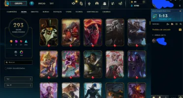 Conta League of Legends Diamante 2 com 293 skins