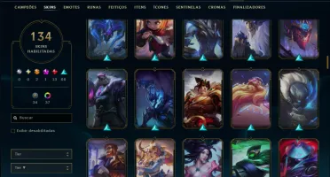 Ouro 4 com TODOS os Champs e 134 Skins ( MAIN JG )