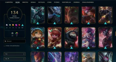 Ouro 4 com TODOS os Champs e 134 Skins ( MAIN JG )