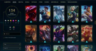 Ouro 4 com TODOS os Champs e 134 Skins ( MAIN JG )