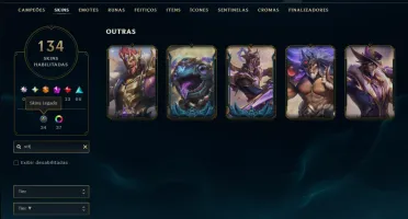 Ouro 4 com TODOS os Champs e 134 Skins ( MAIN JG )