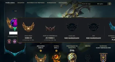 Ouro 4 com TODOS os Champs e 134 Skins ( MAIN JG )