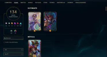 Ouro 4 com TODOS os Champs e 134 Skins ( MAIN JG )