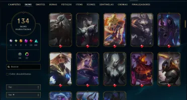 Ouro 4 com TODOS os Champs e 134 Skins ( MAIN JG )