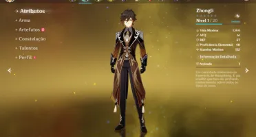 Genshim Impact (AR10): Ganyu+Skin+Zhongli+Arco de Amos+5⭐