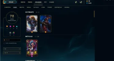 VENDO CONTA LOL - PLAT3 / 140 CAMPEAO / 80 SKIN / MMR OTIMO