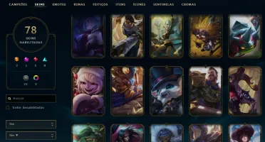 VENDO CONTA LOL - PLAT3 / 140 CAMPEAO / 80 SKIN / MMR OTIMO
