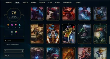 VENDO CONTA LOL - PLAT3 / 140 CAMPEAO / 80 SKIN / MMR OTIMO