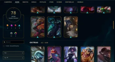 VENDO CONTA LOL - PLAT3 / 140 CAMPEAO / 80 SKIN / MMR OTIMO