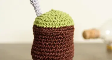 Chaveiro cuia média em amigurumi