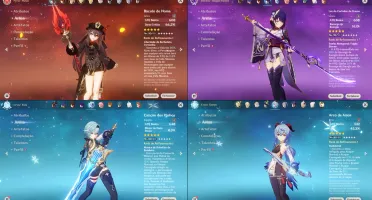CONTA GENSHIN AR57✨14 LENDÁRIOS⭐HUTAO(C1)+HOMA, SHOGUN+LUZ✨