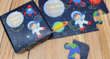 Quebra-cabeça Astronauta com Caixa 19 x 13 cm