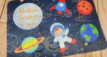 Quebra-cabeça Astronauta com Caixa 19 x 13 cm