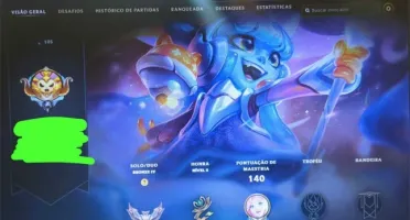 conta LOL nível 105 76 skins