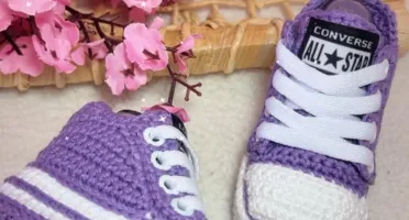 All Star de Crochê Roxo Sola de Crochê