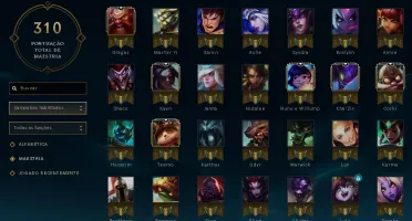 Conta Ouro 4 85 champ 27 skins, muito boa.