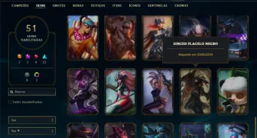 Unranked com 85 Champs e 51 Skins