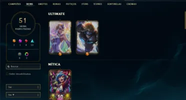 Unranked com 85 Champs e 51 Skins