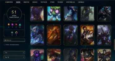 Unranked com 85 Champs e 51 Skins