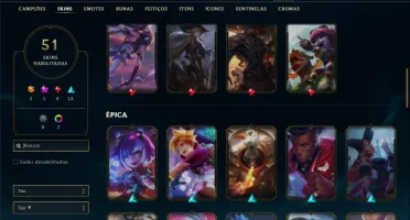 Unranked com 85 Champs e 51 Skins