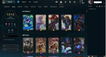 Conta LOL Todos Campeões 1016 Skins