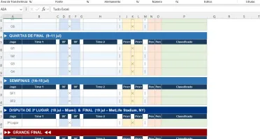 Tabela da Copa 2026 no Excel com Jogos da FIFA para Editar